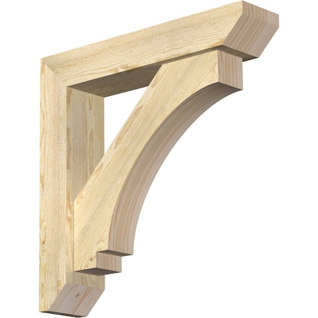 Ekena Millwork Imperial Slat Rough Sawn Bracket w/ Offset Brace, Douglas Fir, 6"W x 28"D x 28"H BKT0604X28X28IMP06RDF